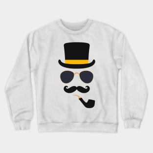 Smoker with hat and glasses Crewneck Sweatshirt